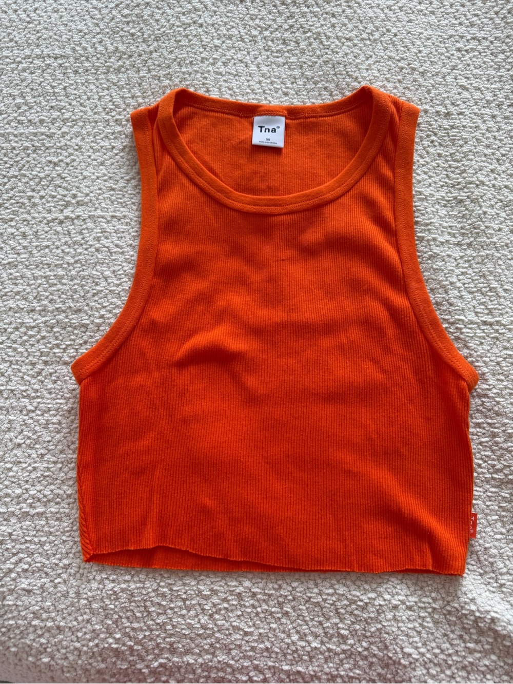 TNA Bright Orange Ribbed Crop Tank